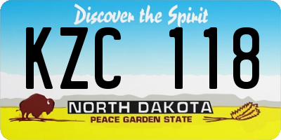 ND license plate KZC118