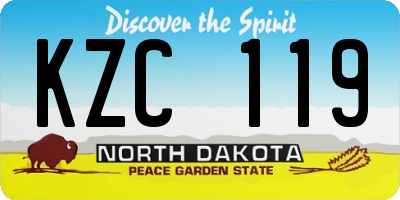 ND license plate KZC119