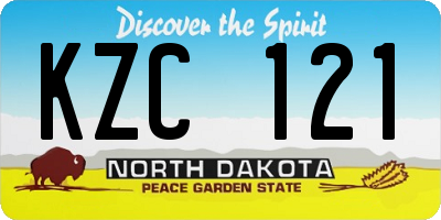 ND license plate KZC121
