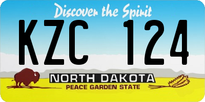ND license plate KZC124