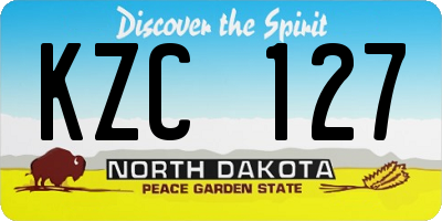 ND license plate KZC127