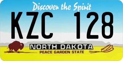 ND license plate KZC128