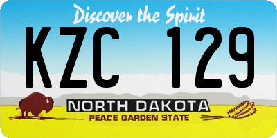 ND license plate KZC129