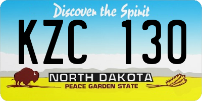 ND license plate KZC130
