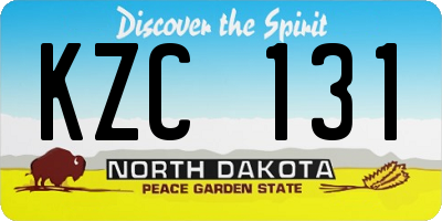 ND license plate KZC131