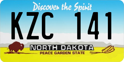 ND license plate KZC141