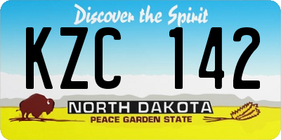 ND license plate KZC142