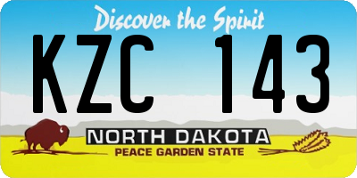 ND license plate KZC143