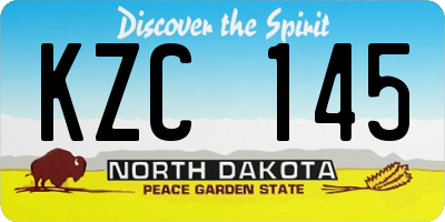ND license plate KZC145