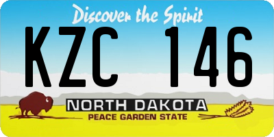 ND license plate KZC146