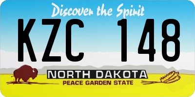 ND license plate KZC148
