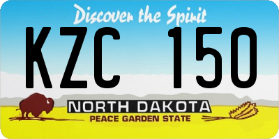 ND license plate KZC150