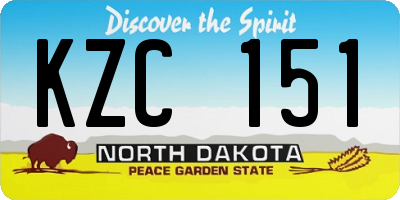 ND license plate KZC151