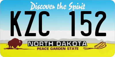 ND license plate KZC152