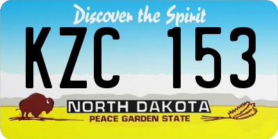 ND license plate KZC153