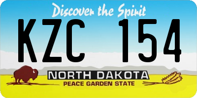 ND license plate KZC154