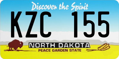 ND license plate KZC155