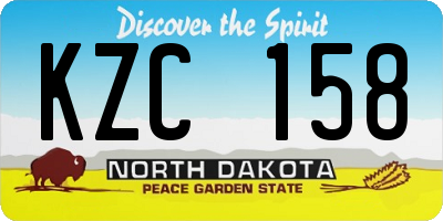 ND license plate KZC158