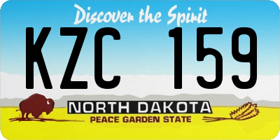 ND license plate KZC159