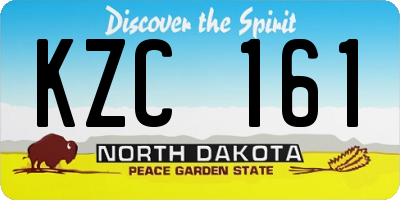 ND license plate KZC161