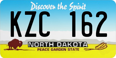 ND license plate KZC162