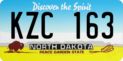 ND license plate KZC163