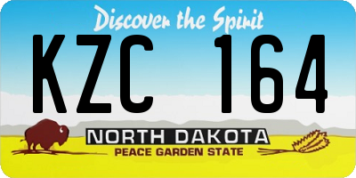 ND license plate KZC164