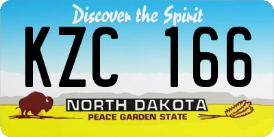 ND license plate KZC166
