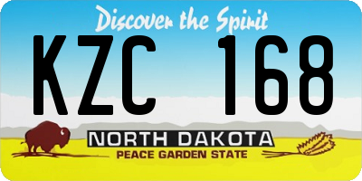 ND license plate KZC168