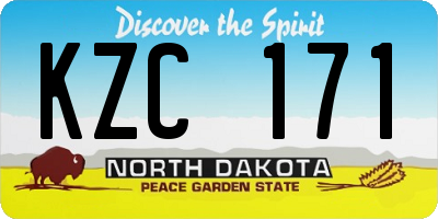 ND license plate KZC171