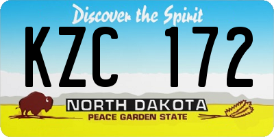 ND license plate KZC172