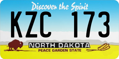 ND license plate KZC173