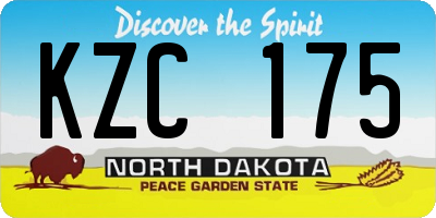 ND license plate KZC175
