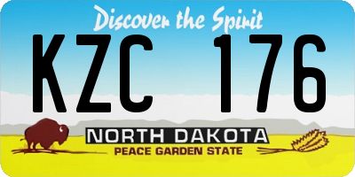 ND license plate KZC176