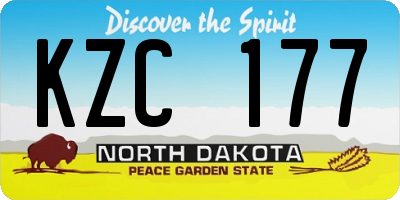 ND license plate KZC177