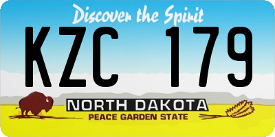 ND license plate KZC179