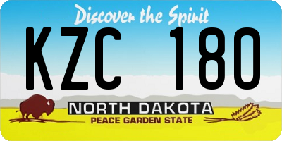 ND license plate KZC180
