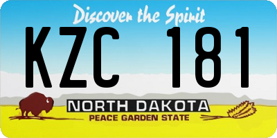 ND license plate KZC181