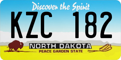 ND license plate KZC182