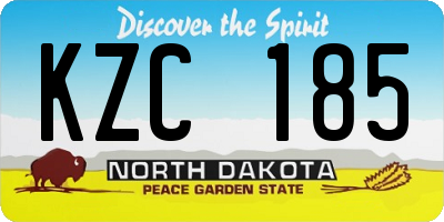 ND license plate KZC185