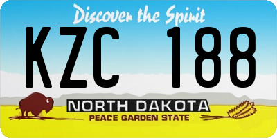 ND license plate KZC188