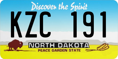 ND license plate KZC191