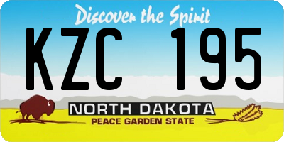 ND license plate KZC195