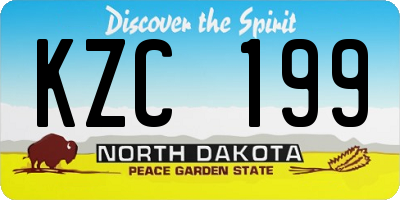 ND license plate KZC199