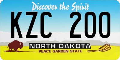 ND license plate KZC200