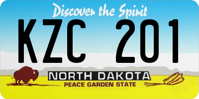 ND license plate KZC201