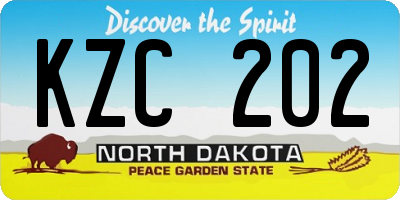 ND license plate KZC202