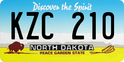 ND license plate KZC210