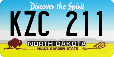 ND license plate KZC211