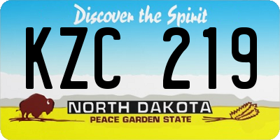 ND license plate KZC219